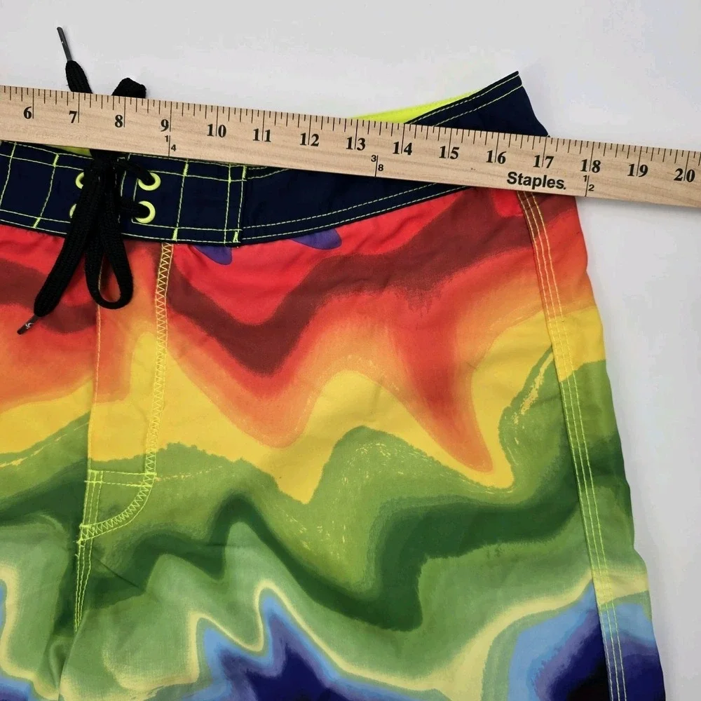OP Ocean Pacific Shorts Mens 34‎ Board Swim Shorts Rainbow Tie Dye